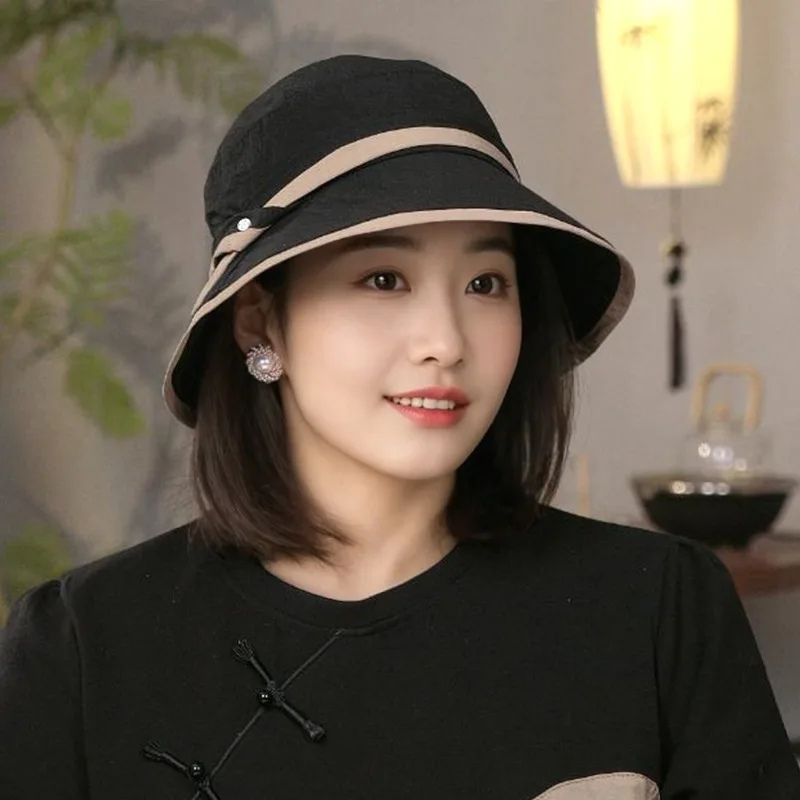 

Thin quick-drying sunshade sunscreen cap spring and autumn 2025 new foreign gas bucket hat cool hat face travel sun hat women