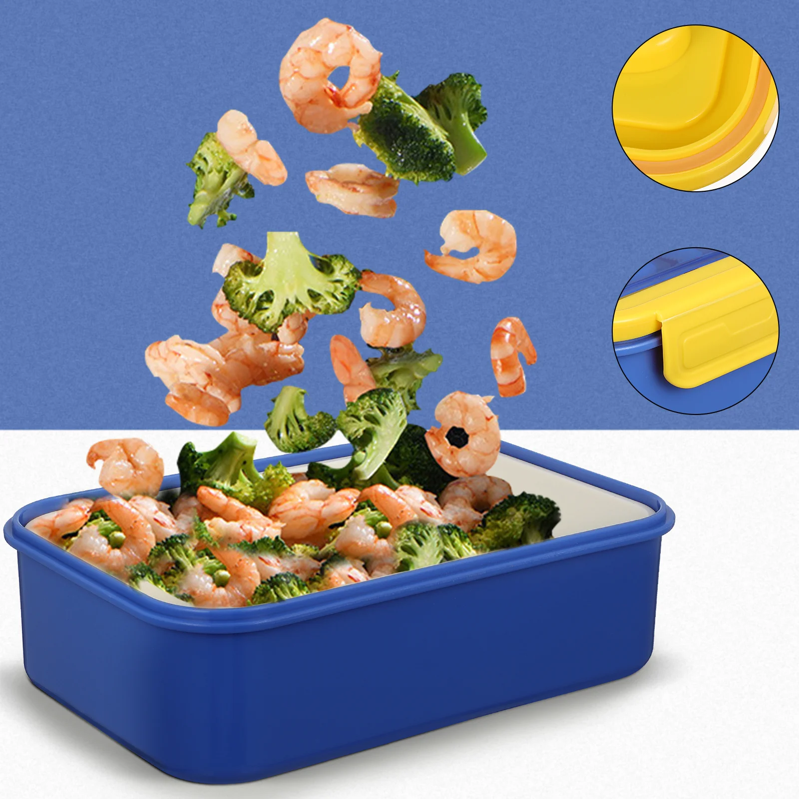 

1pcs Bento Box With Compartments Leakproof Microwave Safe Freezer Safe Portable Lunch Container For Adults Kids Snack Fruit