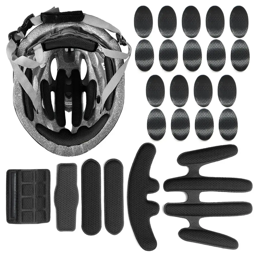 24 pezzi/set kit di imbottitura per casco set di cuscinetti in schiuma universali per bicicletta da moto di ricambio in spugna sigillata