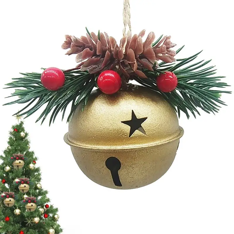 Bells 1PCS Red Christmas Tree Bells Pendant Small And Innovative Metal Paint Bells Decorations For Home Ornament christmas bells