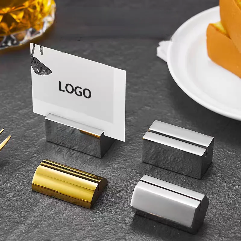 5 PCS Stainless Steel Wedding Table Number Place Card Holders Name Setting Holder Picture Photo Clip Price Label Paper Holder