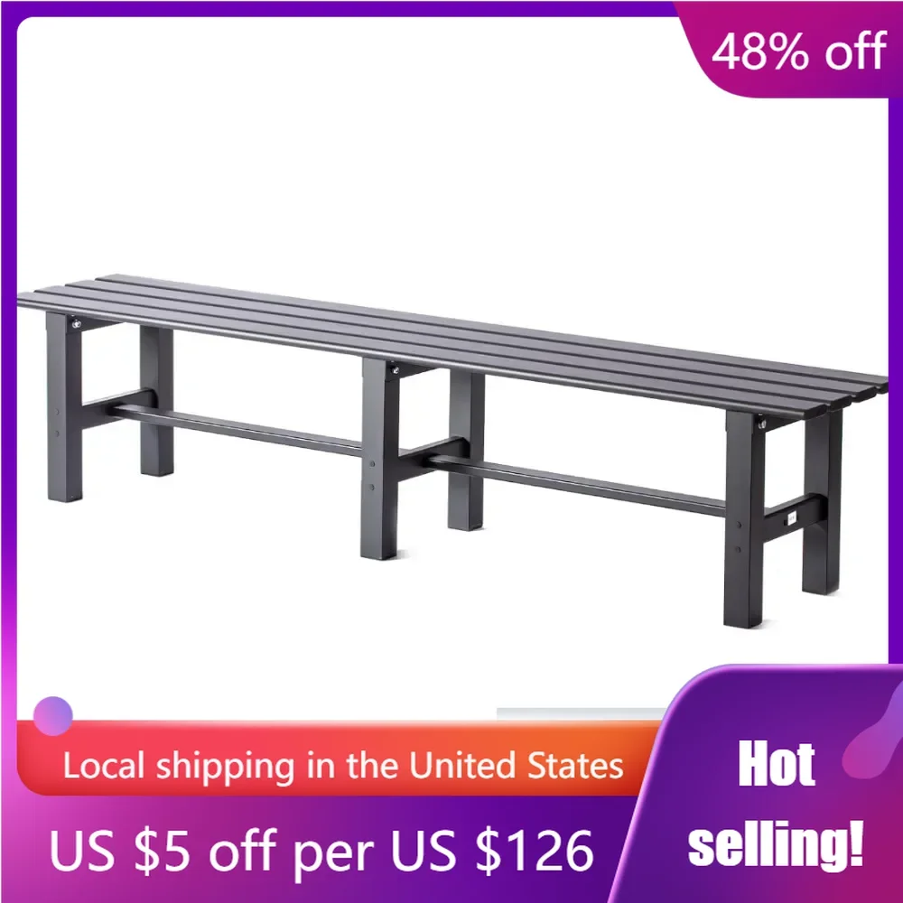 

Outdoor Terrace Bench Black, 70.9 X 14.2 X 15.7 Inches, Lightweight, Suitable for Outdoor Benches on Terraces and Lounges