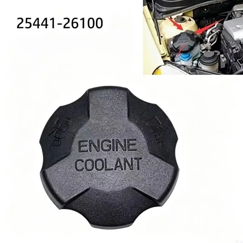 Engine Coolant Filler Cap 2544126100, Black Nylon Twist Grip Cover for Daily Vehicle Maintenance, Garage Service D7YA