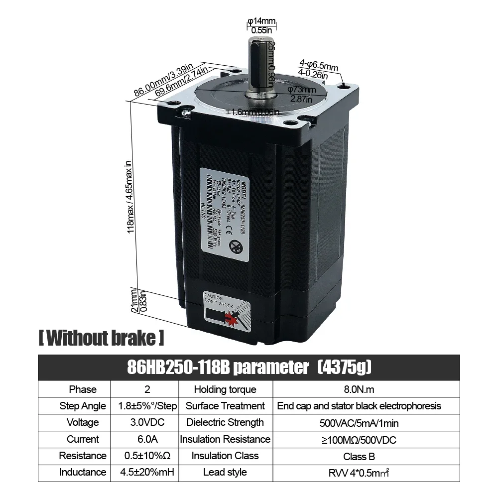 Motor de passo de circuito fechado nema34 86 de 4 eixos 4.5nm 8.5nm 12nm d = 14mm drive hbs86h 8a fonte de alimentação 400w 60v 4 conjuntos para cnc
