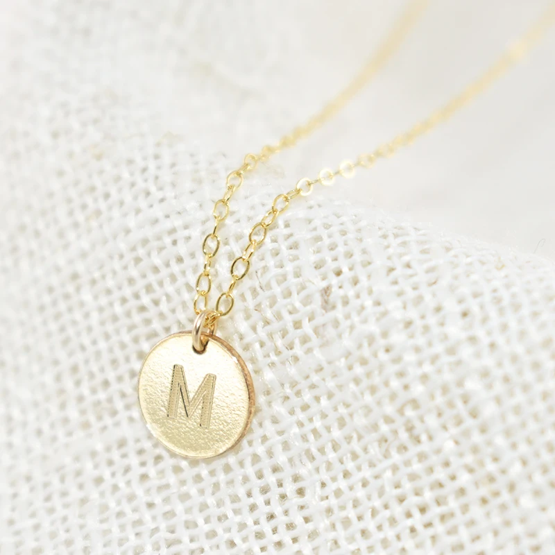 Long Necklace Handmade Coin Choker Gold Filled Disk Pendant  Letter Necklace Collier Femme Kolye Collares Women Jewelry