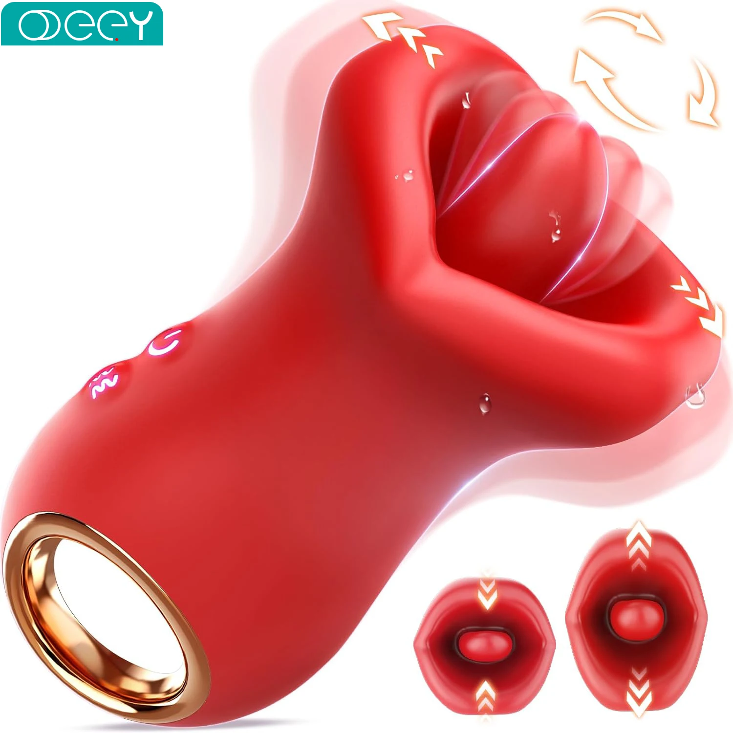 Rose Tongue Vibrator Mouth-Shaped 10 Tongue Licking Kissing Clit Licker Nipple Stimulator G-Spot Vibrators Sex Toys for Women