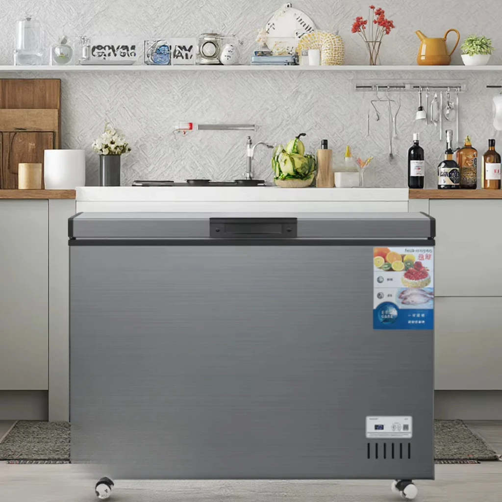 Mini electric single-degree freezer for home RV, single-door battery power supply for home hotel residential garage