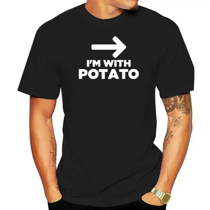 I'm With Potato With Arrow Pointing Funny Food Humor Pun Premium T-Shirt Funny Youth Top T-Shirts Cotton Tops & Tees Summer