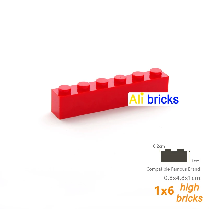 20pcs/lot Bulk Blocks Building Bricks Thick 1X6 Educational Assemblage Construction Toys for Children Size Compatible With 3009