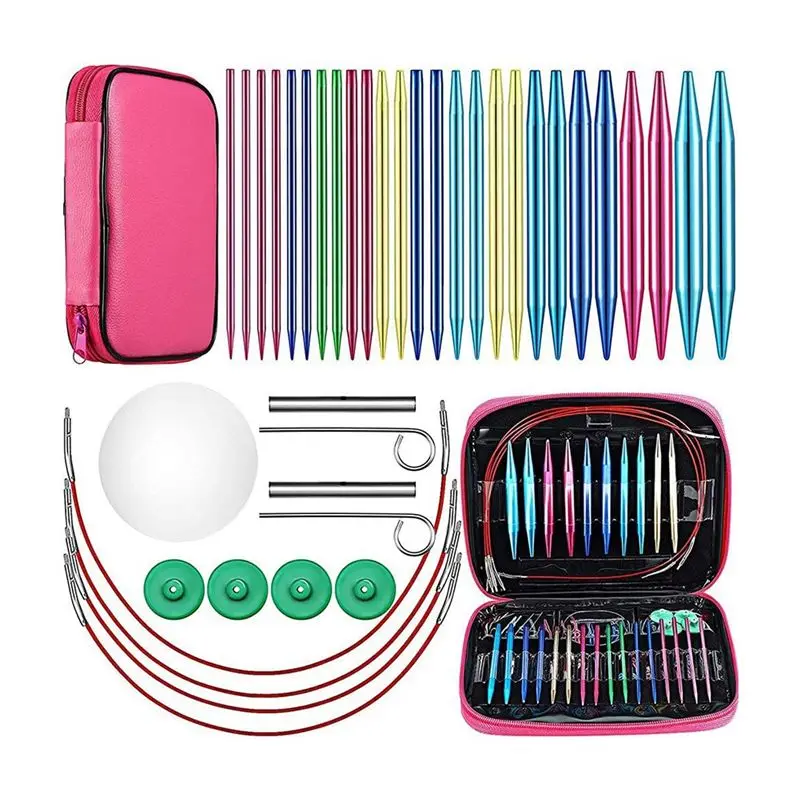 THIVN-26 Pieces Crochet Needles Set 13 Size Interchangeable Crochet Needles For Knitting