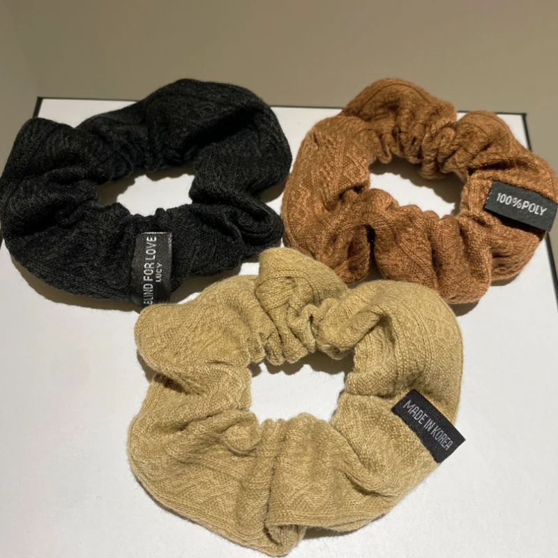 

Sweet Vintage Hair Ties Scrunchie Large Elastic Hair Band Rubber for Women Girls Ponytail Holder Fashion Autumn Winter Headwear