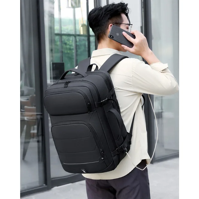 Large-capacity multi-function rechargeable waterproof laptop backpack, business leisure commuting men and women's shoulders