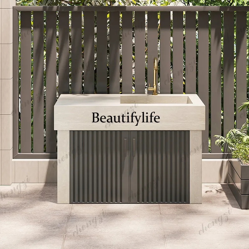 Outdoor courtyard wash basin basin integrated outdoor laundry pool garden console balcony sink