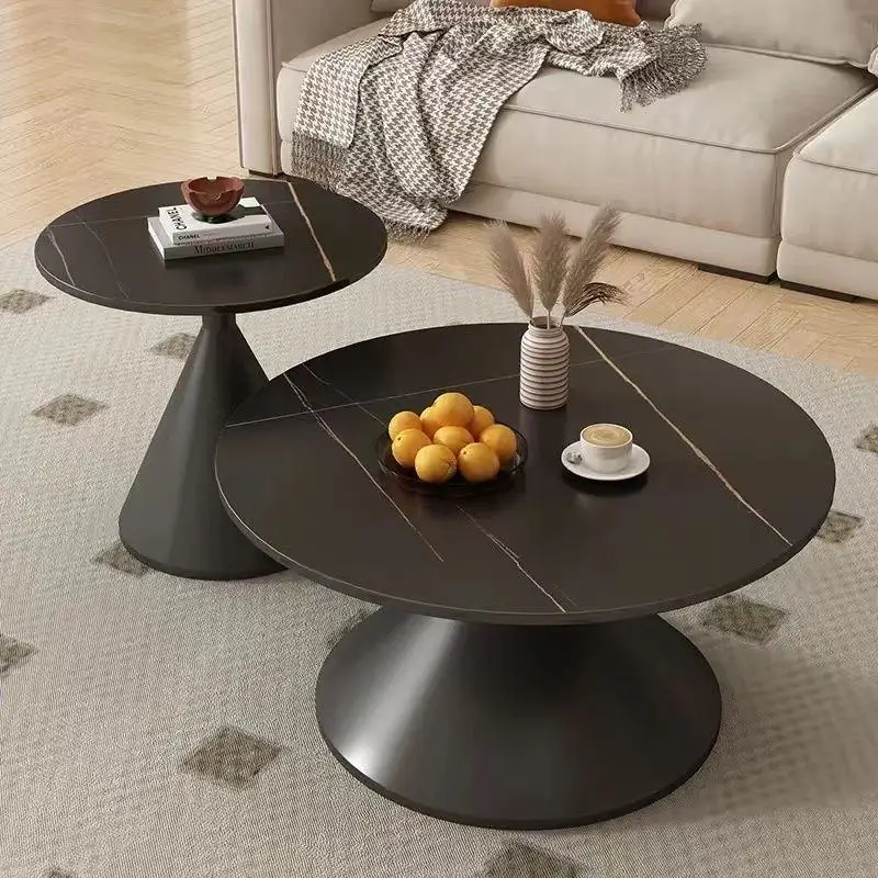 Modern Oval Travertine Coffee Table with Marble Finish for Outdoor & Hotel Use Easy Clean Home Furniture