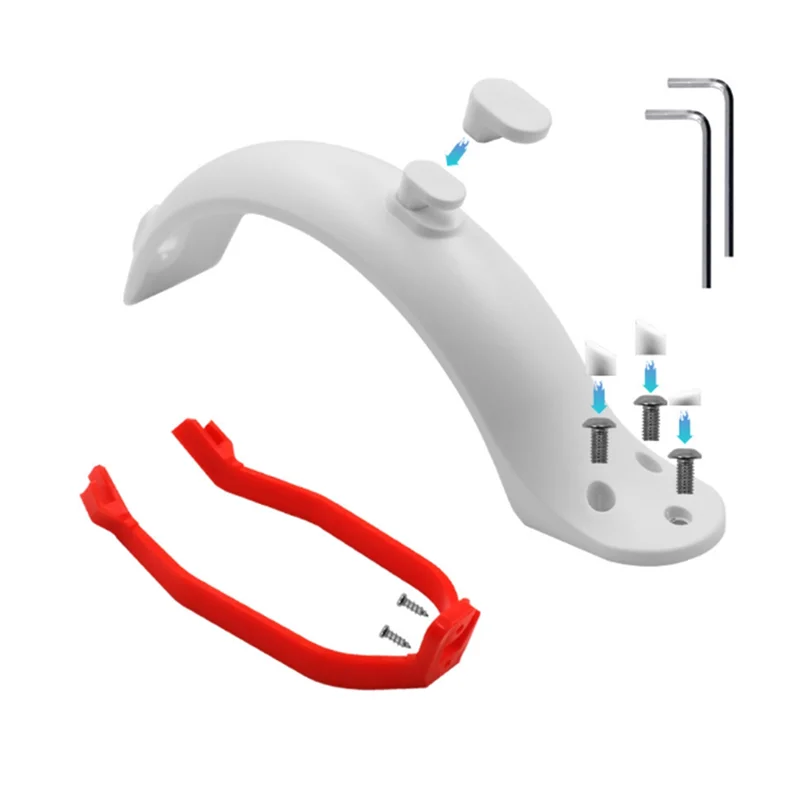 

RTSHE-For Xiaomi M365 /M365 Pro Comprehensive Rear Mudguard Kit Electric Scooters Scooter Accessories:Brake Light,Mud Guard