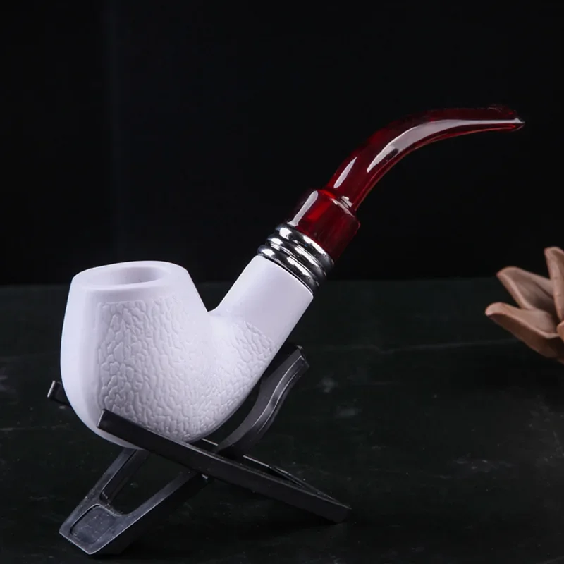 Classic Smoking Pipe Durable Patchwork  Tobacco Cigarettes Cigar Pipes with Rubber Ring 1 PC