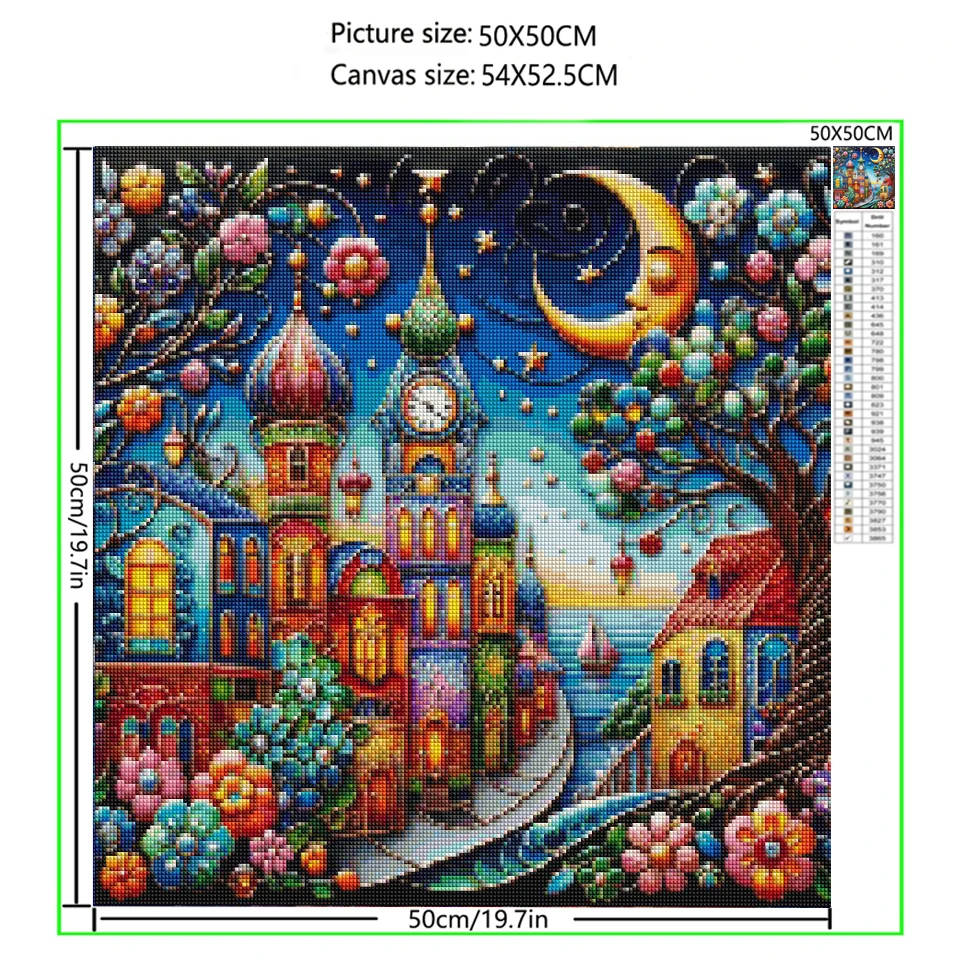 기발한 세계 도시 풍경 5D 풀 라운드 다이아몬드 페인 - Embroidery World 리뷰 및 가격