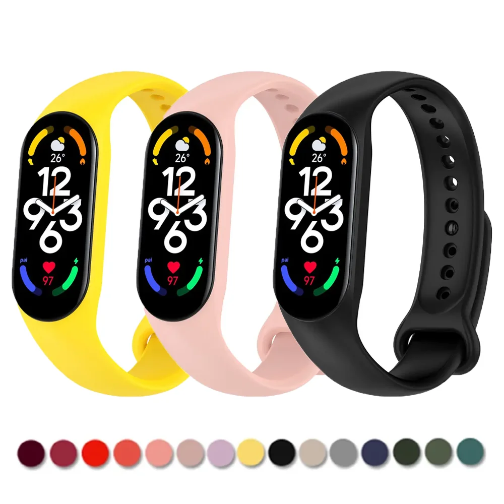 Bracelet for Mi band 7 6 5 4 3 NFC Strap Sport Silicone Miband4 correa Replacement Wristband for xiaomi Mi band 6 4 3 5 strap