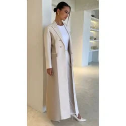 Veste longue à double boutonnage pour femme, revers Patricia élégant, basique de la mode, formel, décontracté, manteau de bureau pour femme, coupe couvertes, seulement 1 blazer