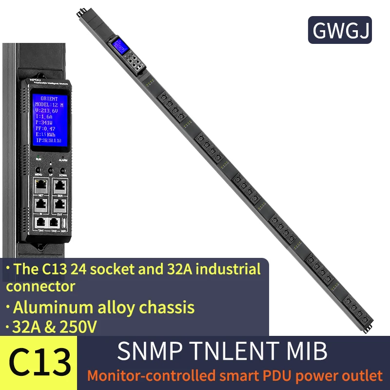 ذكي PDU خزانة مقبس الطاقة 24 منفذ C13 جاك التبديل HTTP SSH SNMP Telnet 485MODBUS مراقبة بروتوكول تتالي #2