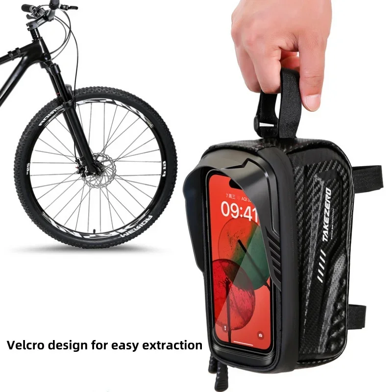 Rainproof Mountain Bike Bag Front Handlerbar Bag 4.7- 6.8 inch Mobile Phone Case Bicycle Top Tube Bag Cycling Accessories