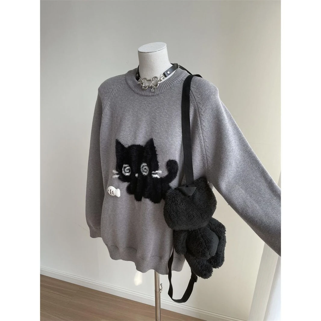 

Japanese Kawaii Knitted Sweater Women Casual Slim Y2k Clothing Long Sleeve Thin Long Sleeve Sweet Pullover Female Vintage Chic