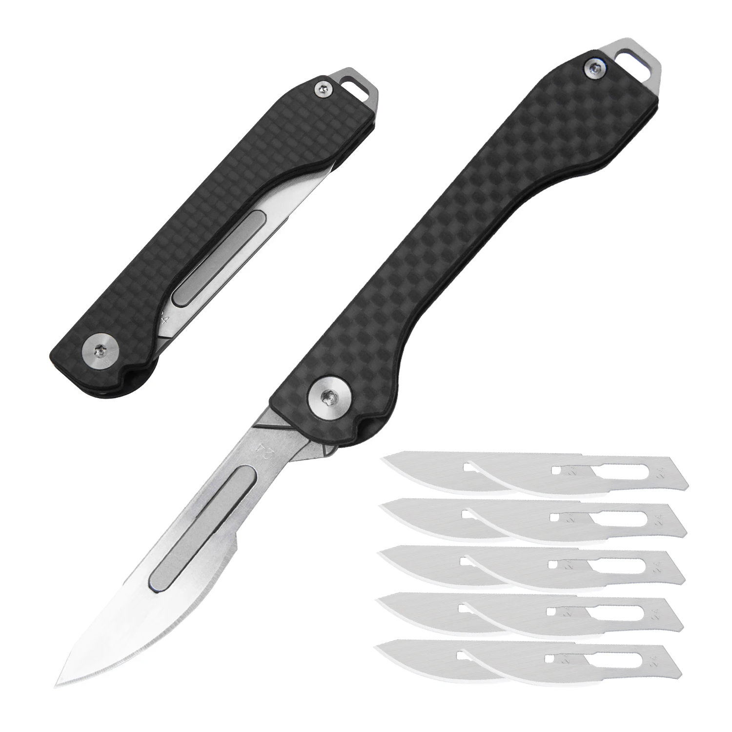 Carbon Fiber Unboxing Knife Portable Cutting Rope Carving Knife Mini Outdoor Multifunctional Folding Surgical Knife