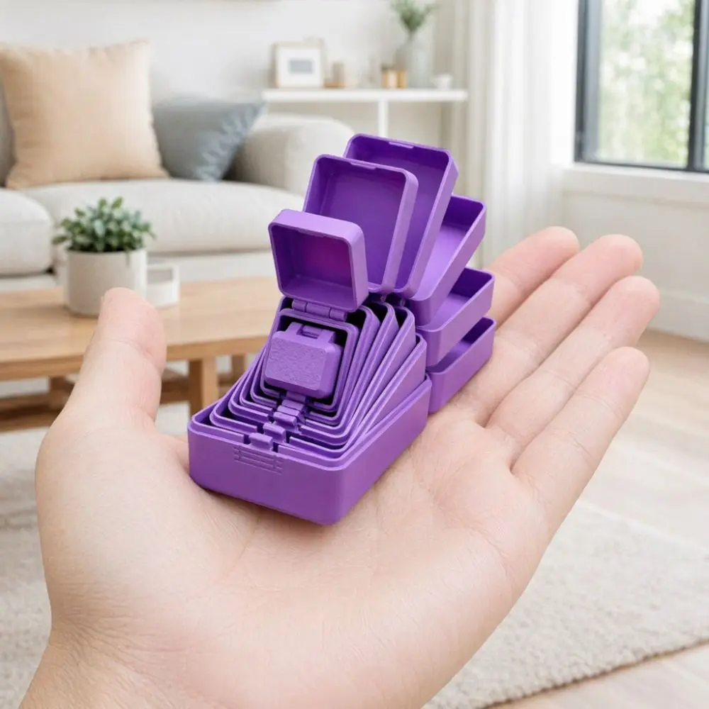 Portable 3D Printed Jewelry Storage Box Quirky Creative Hidden Safe Box Decorative 7-Layer Nesting Box Prank Props
