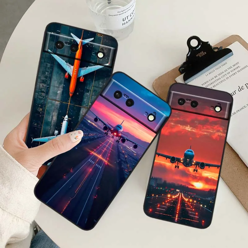

Plane Airplane Cool Popular Phone Case For Google Pixel 9a 9 8A 8 7 7A 6 6A Pro XL 2024 5G Black Soft TPU Silicone Cover