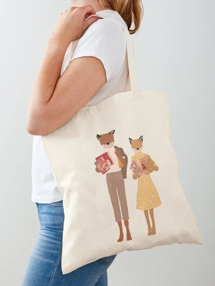 Special Present fantastic mr. fox family on a motorbike Cute Graphic Gifts Tote Bag Women's shopper tote bags aesthetic Tote Bag