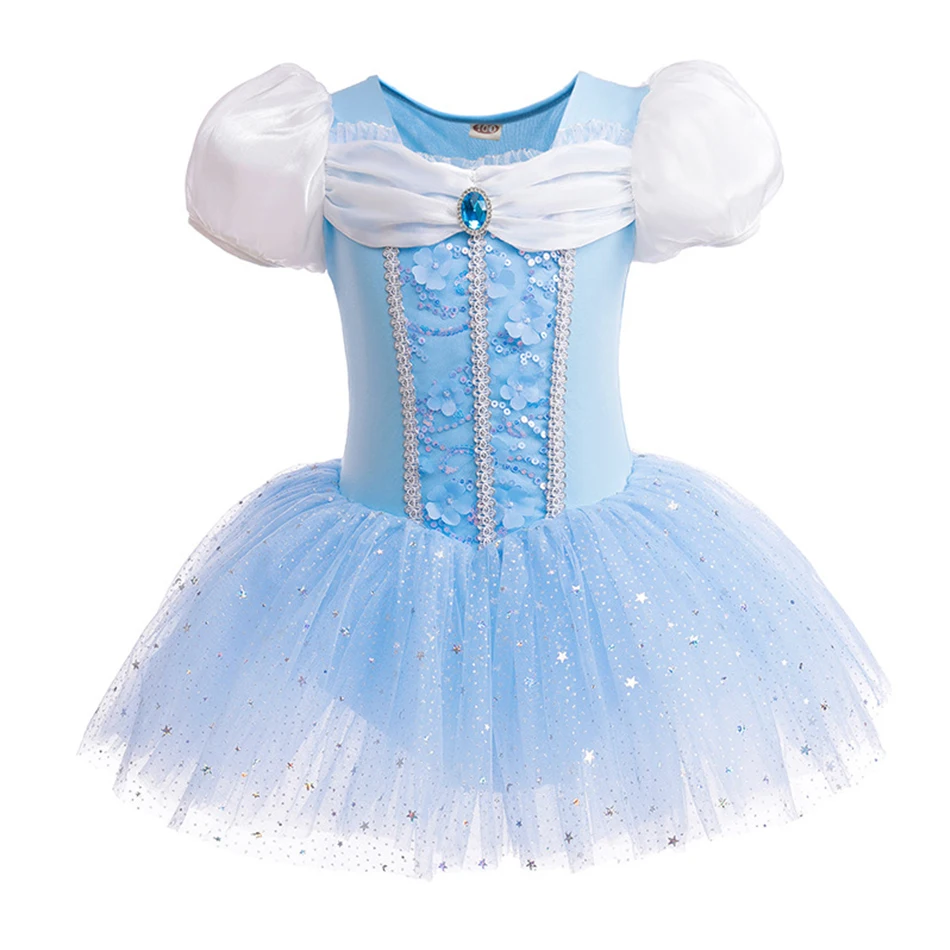 Girl Ballet Practice Dress Children Cosplay Disney Princess Costume Carnival Party Performance Dance Tutu Skirts