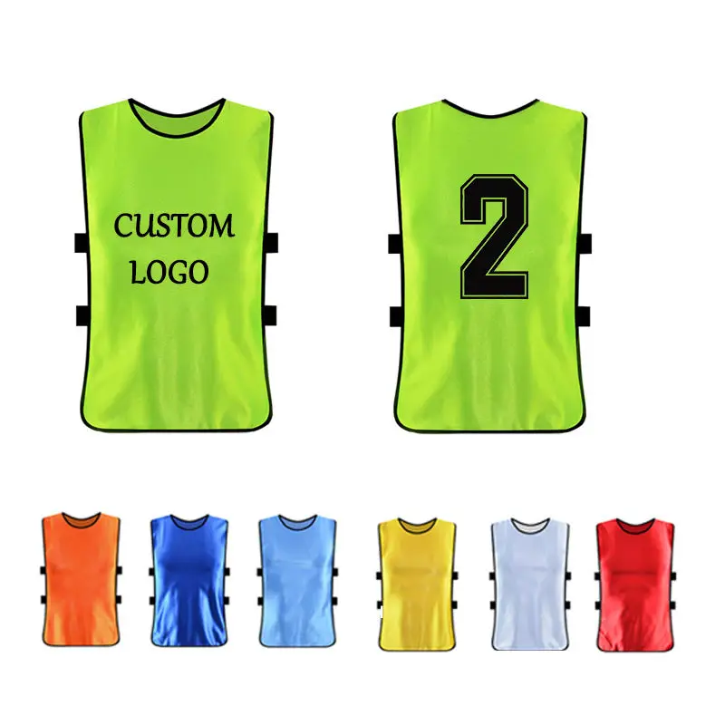 6PCS Football Training Bibs Breathable Mesh Soccer Vests Scrimmage Jerseys Basketball Volleyball Rugby Team Sports Accessories