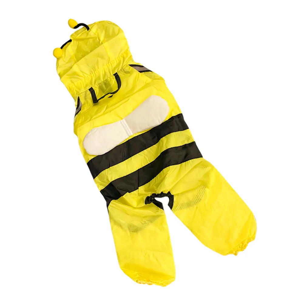 

1 pc Bee Shape Dog Raincoat Waterproof Lightweight Packable For Small Medium Dogs Hooded Slicker Pet Rainwear Puppy Rain Jacket