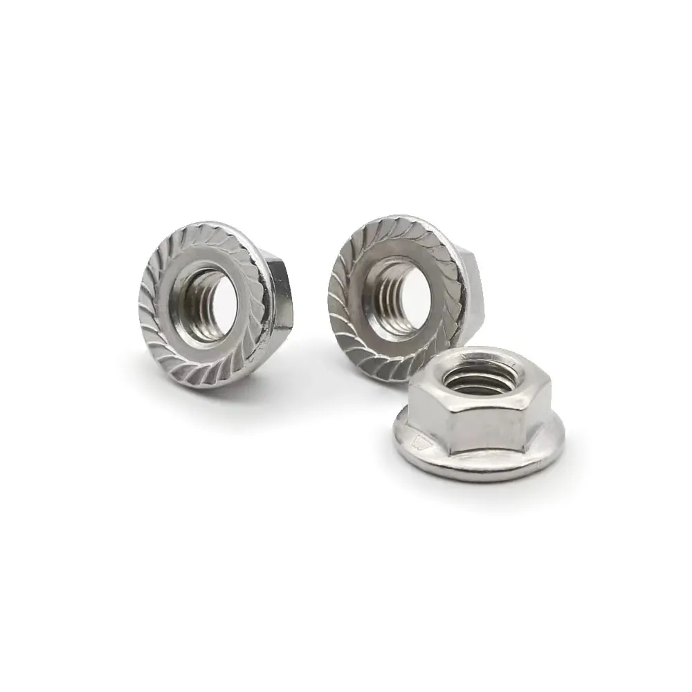 A4 Serrated Flange Nuts DIN6923 316 Stainless Steel Hex Lock Nuts for Industrial Construction Fasteners M4 M5 M6 M8 M10 M12