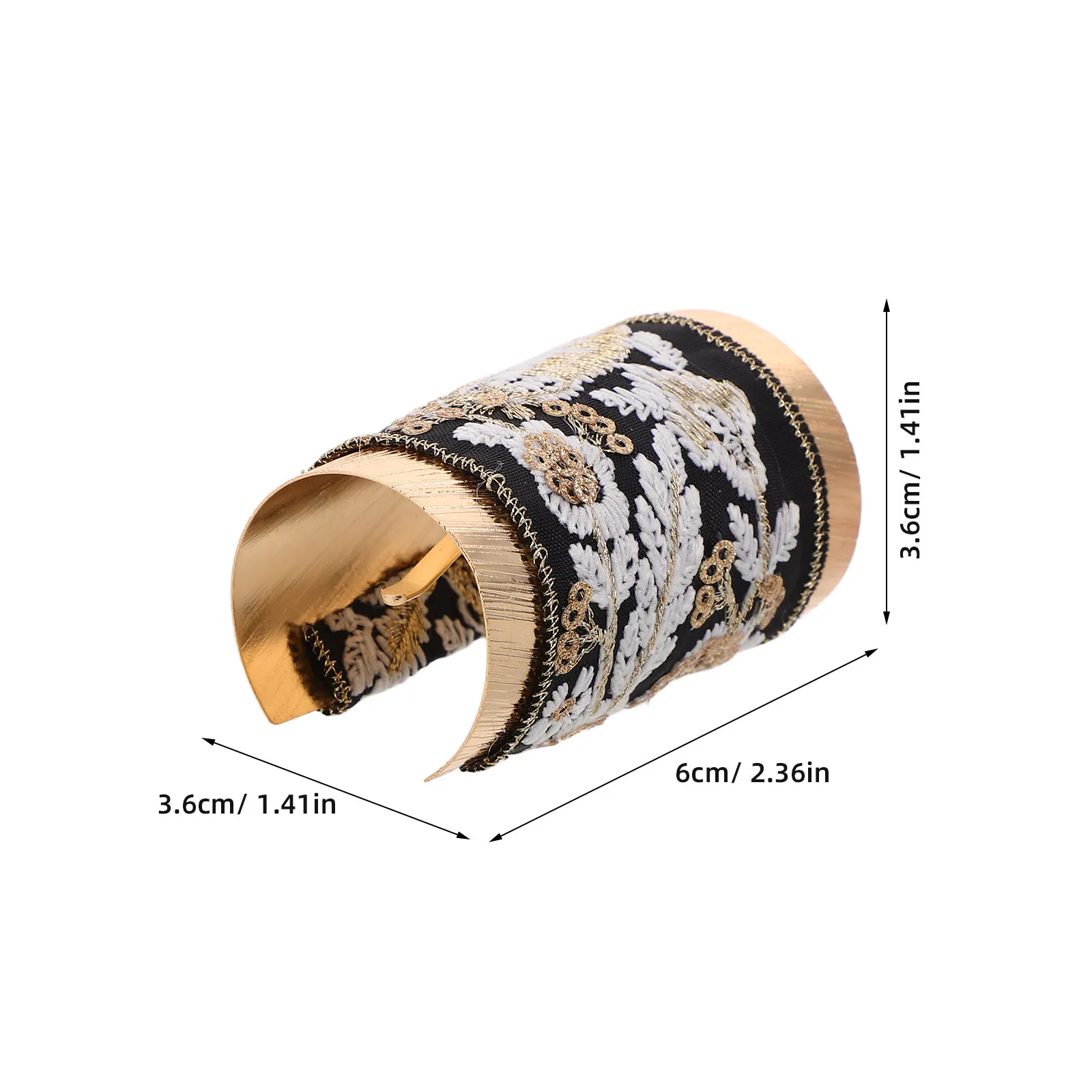 Metal Ponytail Cuff Hair Accessory for Women Decorative Hair Jewelry Sturdy Embroidered Barrette Versatile for Ponytails Nape