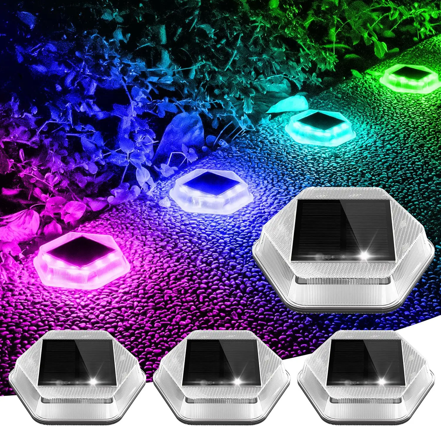 4個入り-rgb-ソーラー埋め込み式ライト-ガーデン-ip65-防水-屋外-地下-ソーラーデッキライト-階段-車道-パス-デッキ照明