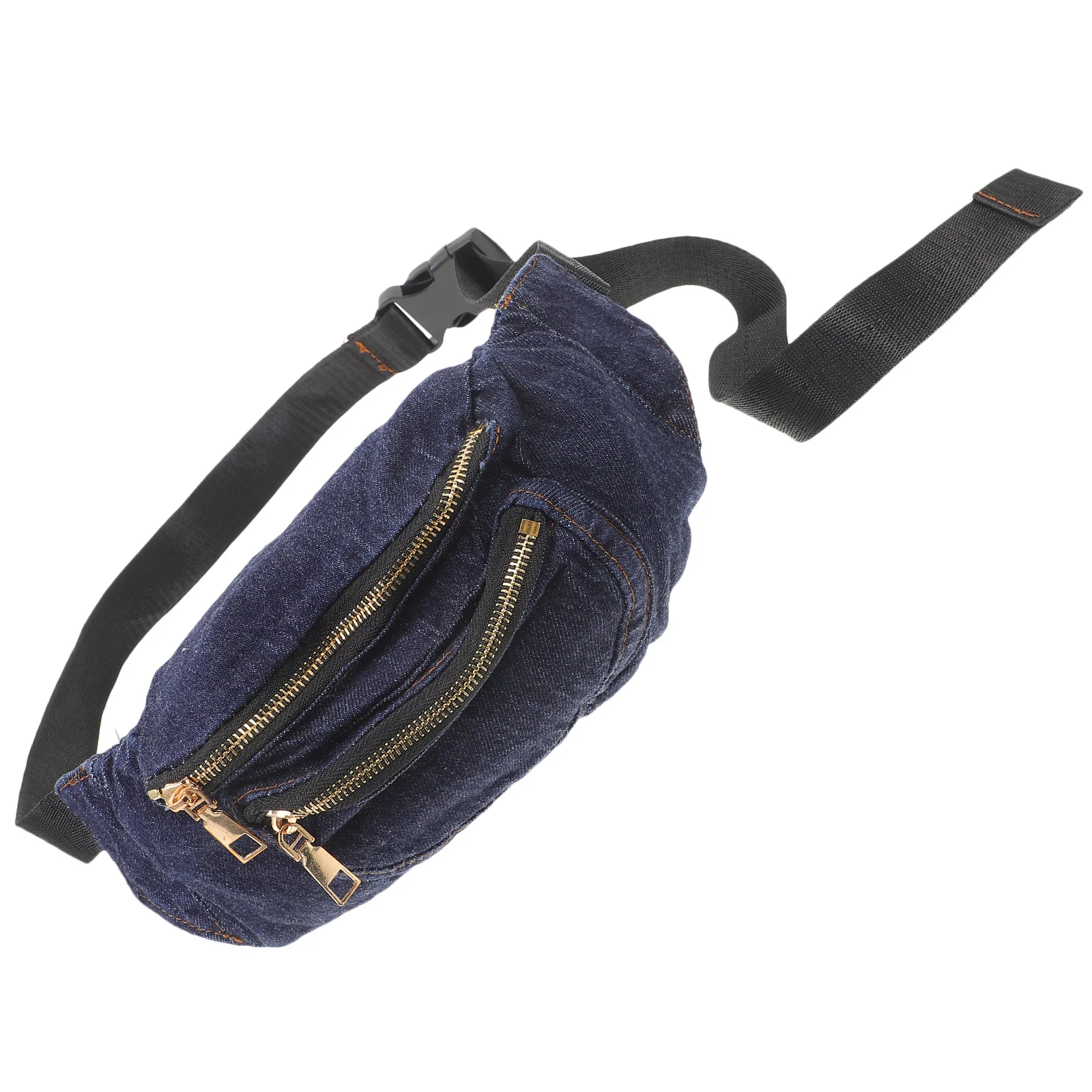 

Lightweight Denim Waist Pack Dark Blue Adjustable Waistband Crossbody Bag Portable Chest Pouch Fanny Packs for Women Traveling