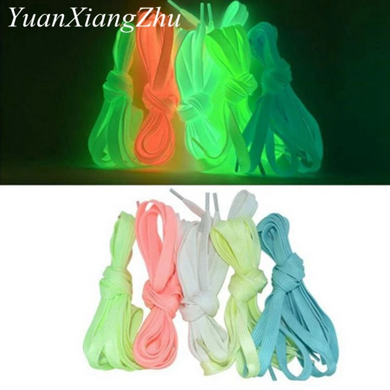 1Pair Luminous Shoelaces Flat Sneakers Canvas Shoe Laces Glow In The Dark Night Color Fluorescent Shoelace 80/100/120/140cm image 4