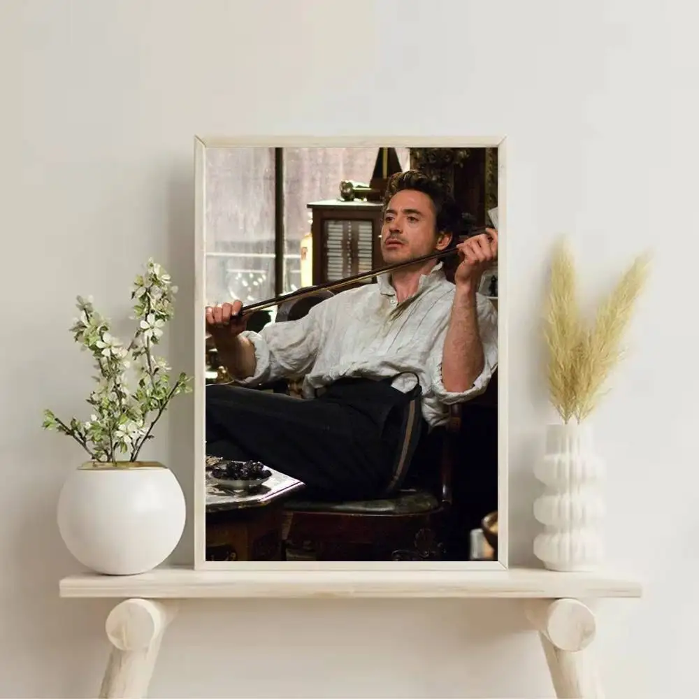R-Robert D-Downey Jr Poster Self-adhesive Art Waterproof Paper Sticker Coffee House Bar Room Wall Decor