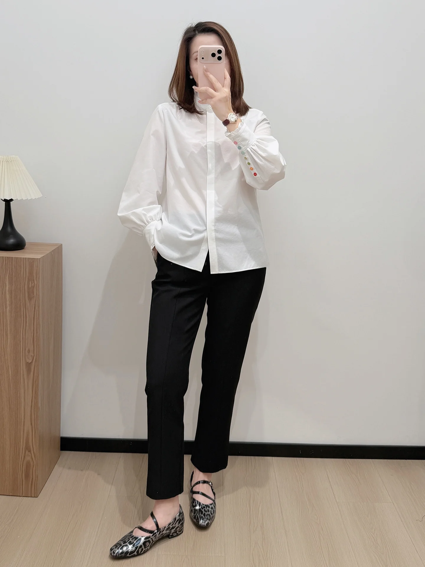 

ST Beautiful Not out of Date 1500 Machine Washable Soft Anti-Wrinkle Color Button Shirt Lace Collar Spring Women's Casual Shirt