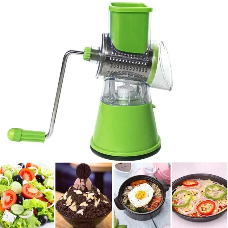 Manual Vegetable Cutter Slicer Kitchen Roller Gadgets Tool Vegetable Chopper Round Slicer Graters Potato Carrot Cheese Shredder