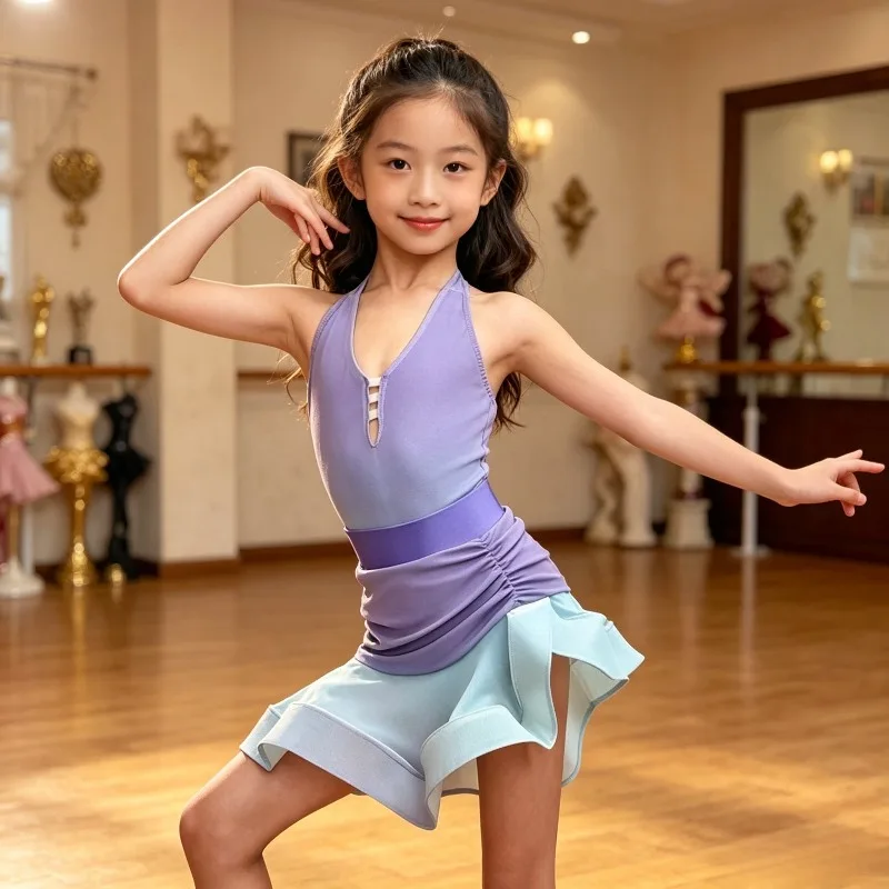 tenue-de-danse-latine-pour-enfants-nouvelle-jupe-haut-de-gamme-costume-d'entrainement-d'ete-pour-filles-accessoires-de-spectacle-robe-de-danse-latine-pour-filles
