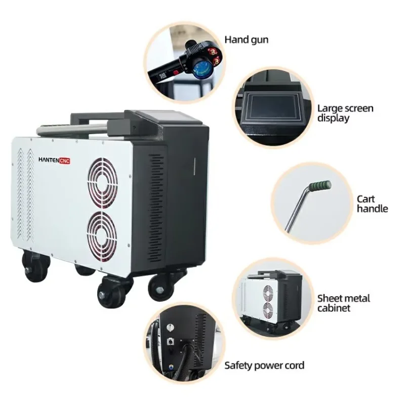 Handheld Lightweight Pulse 200W 300W Air Cooled Laser Cleaniner For Metal Stone Wood Surface Rust Oil Paint Removal