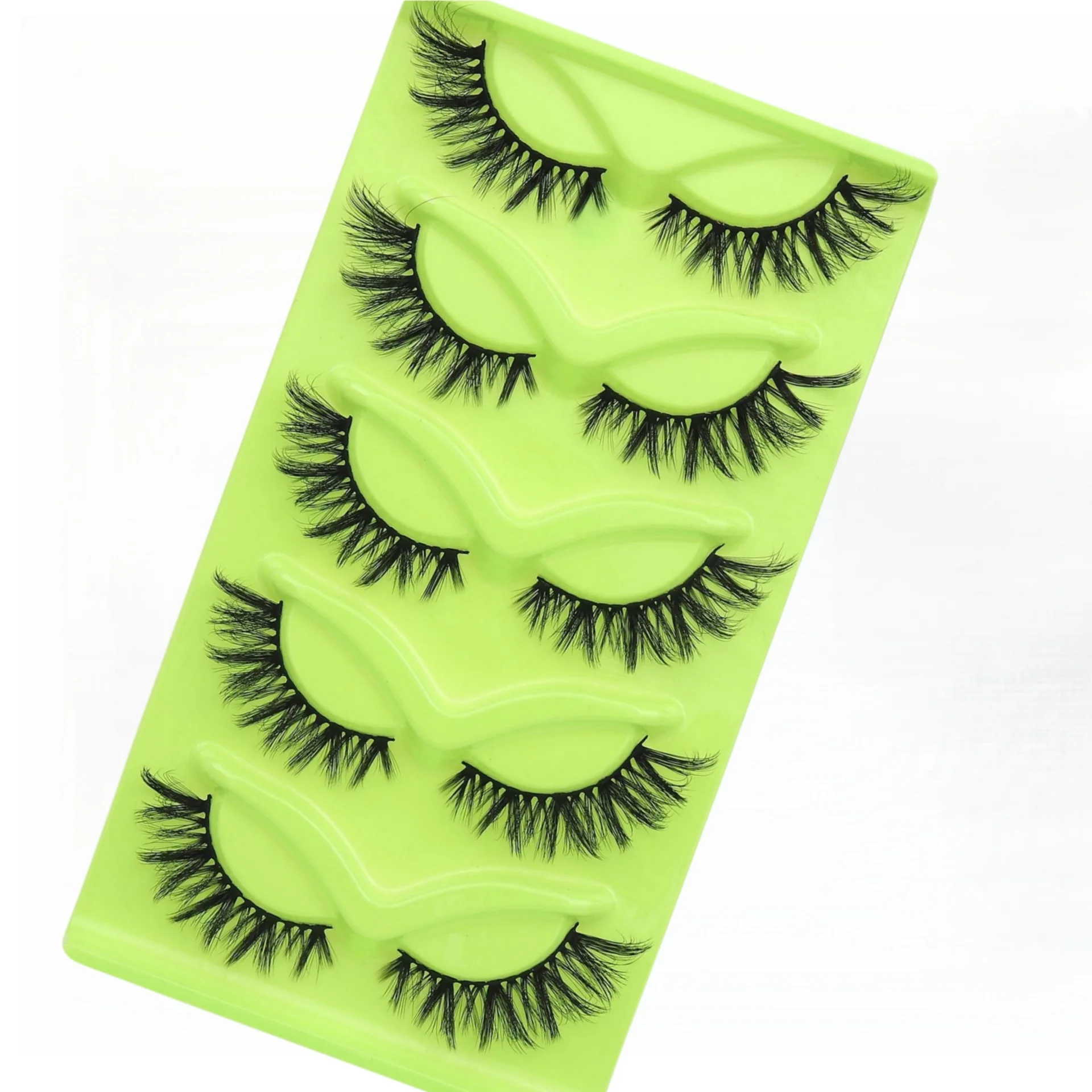 5 pares de pestañas postizas de ojo de gato, cola rizada gruesa, alargamiento de pestañas de zorro 3D, maquillaje de ojos de hada rizada de moda, mejora tu apariencia