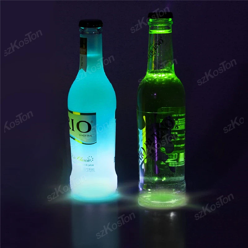 1-200PCS LED Coaster Lights Colorful Glowing Wine Bottle  Stickers Bar Wedding Party Lighting Glowing Wine Bottle