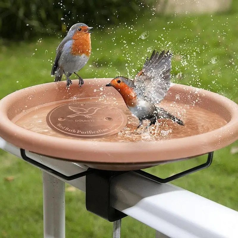 Bird Bath Copper Disk Copper Cleaning Disk Feeder Accessory Triple-Point Support Purifier Plate Patio Fountain Garden Bowl - view 4