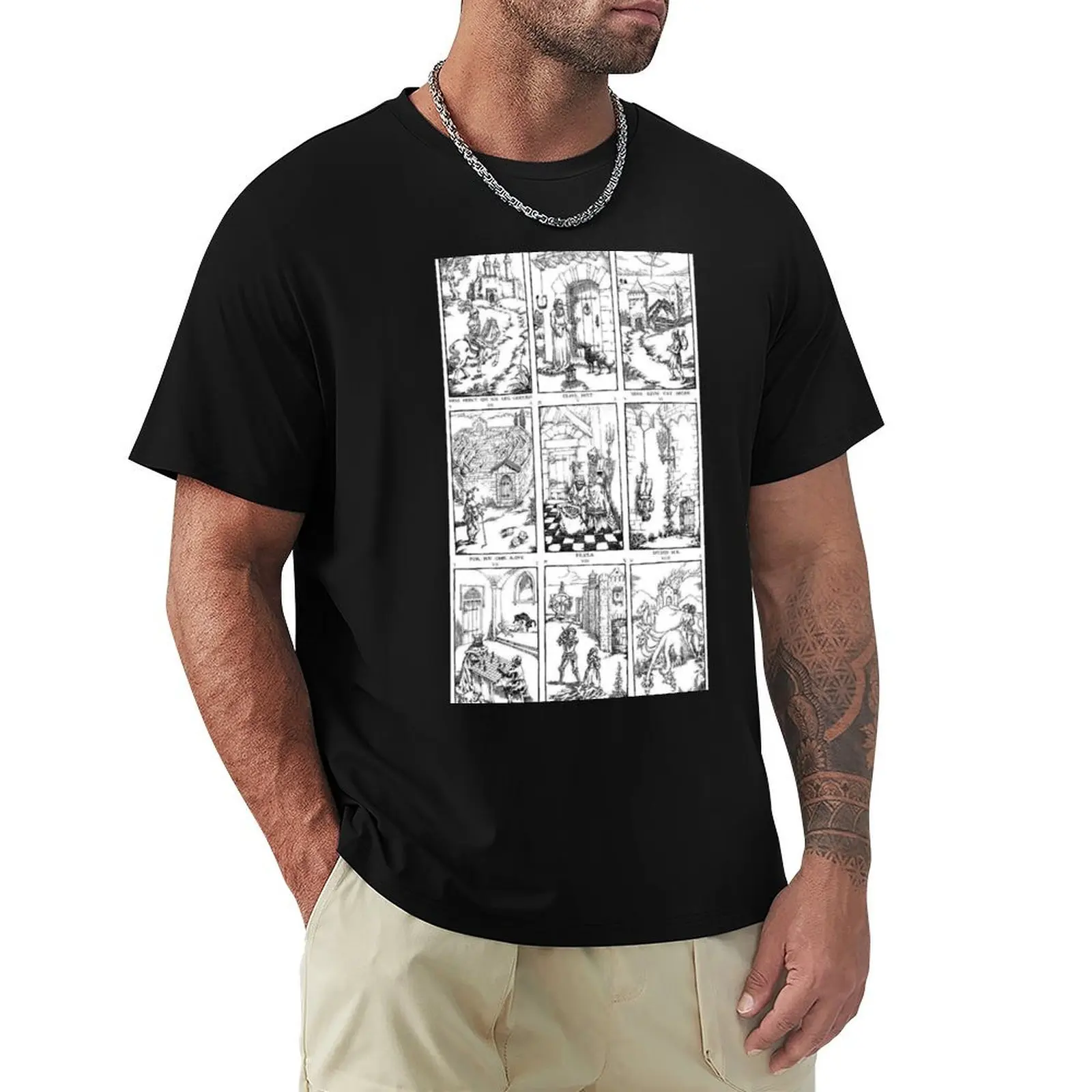 Nine Gates of the Kingdom of Shadows T-Shirt Work Daily Short Sleeve Top