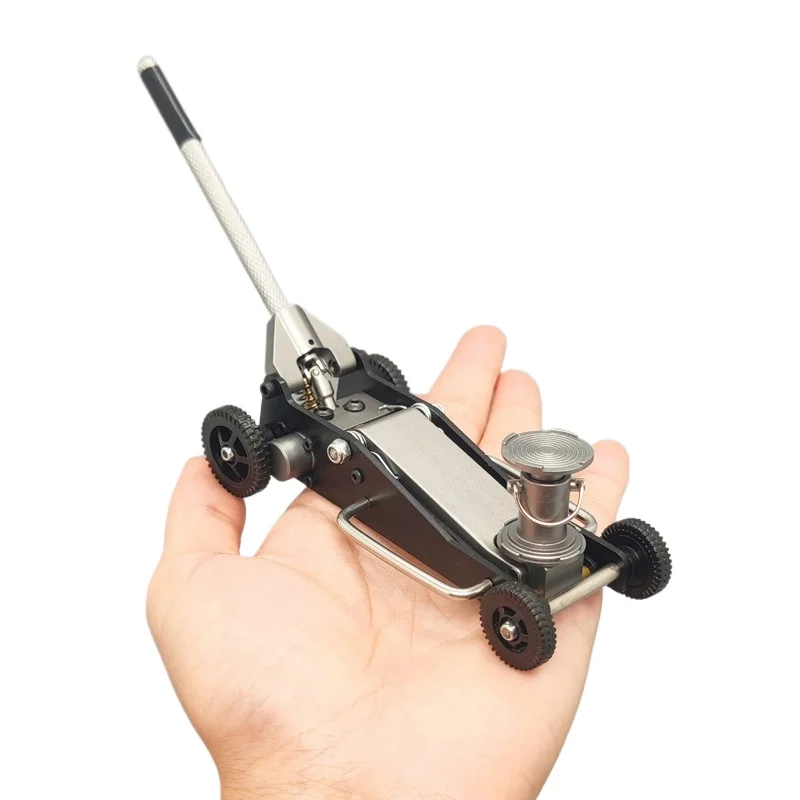 Mini JDM Horizontal Off Road Jack Model 1:10 Stainless Steel Hydraulic Horizontal Model Toy