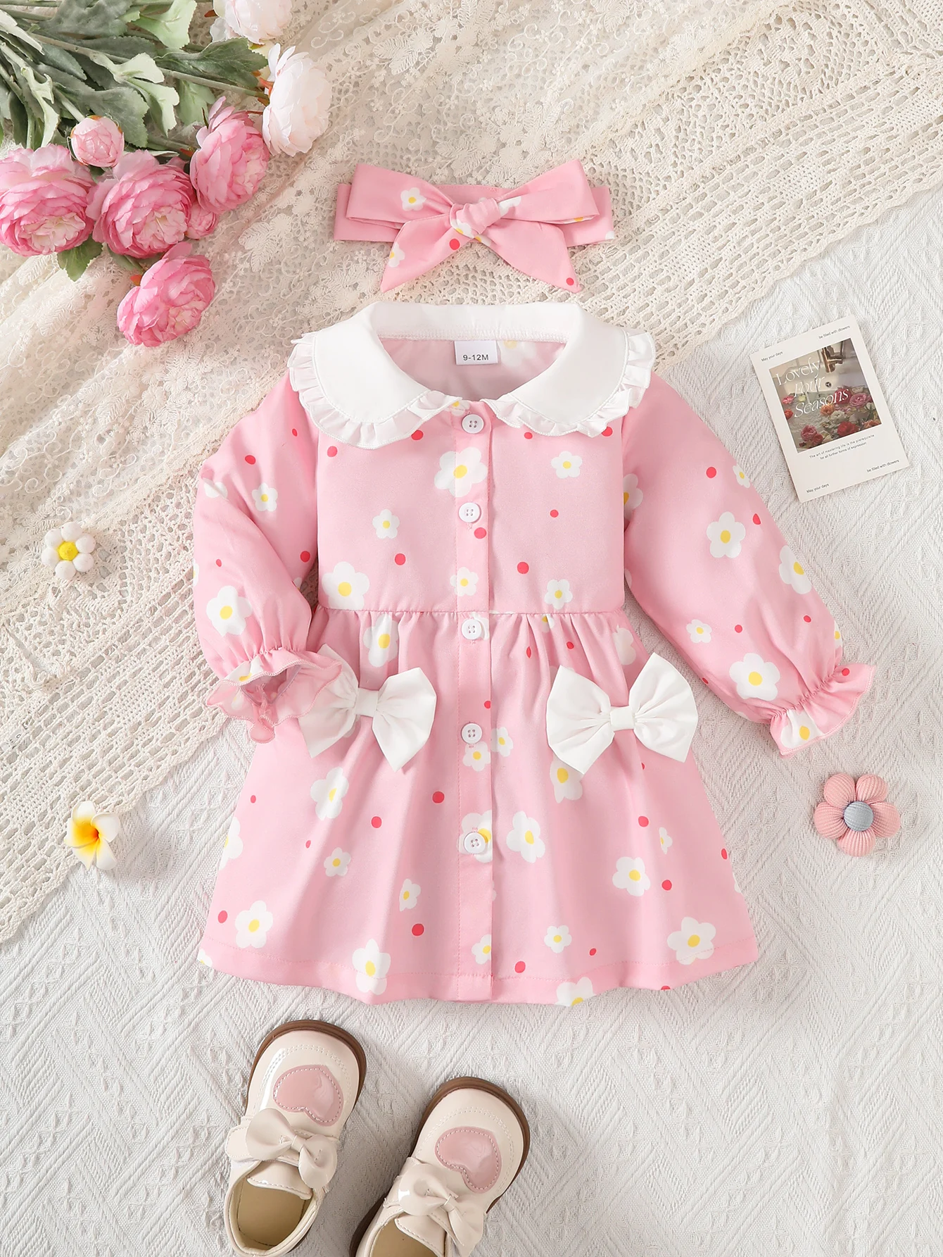 

Autumn And Winter 0-3 Years Old Flower Printed Dress ， Suitable For Daily Leisure ， Outdoor Wear