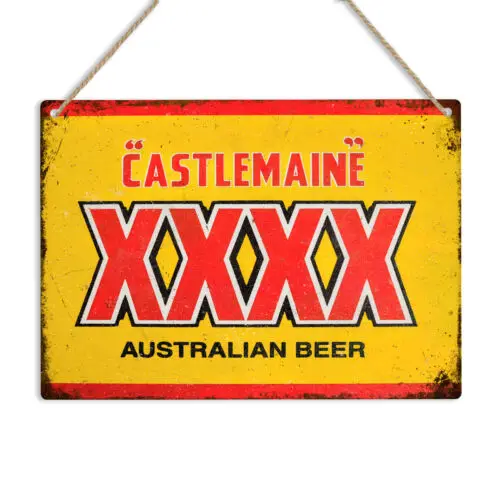 Castlemaine XXXX Retro Metal Sign Aussie Beer Australian Lager Pub Bar Shed Gift